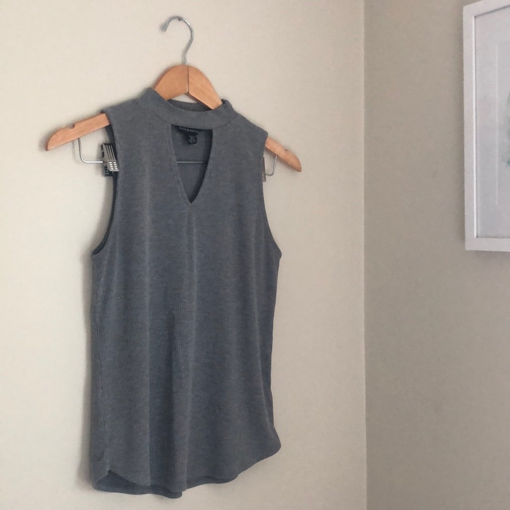 Ribbed Mock-Neck Tank